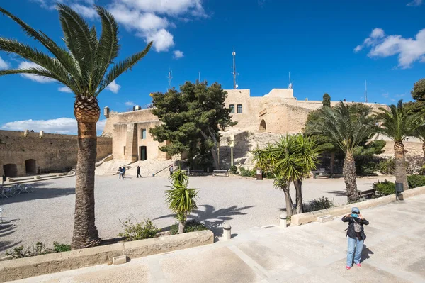 Alicante Espanha Abril 2019 Castelo Santa Barbara Uma Fortificação Centro — Fotografia de Stock