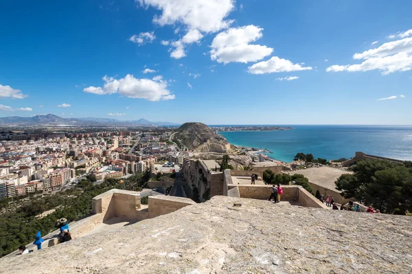 Vista Panorâmica Alicante Castelo Santa Barbara Espanha — Fotografia de Stock