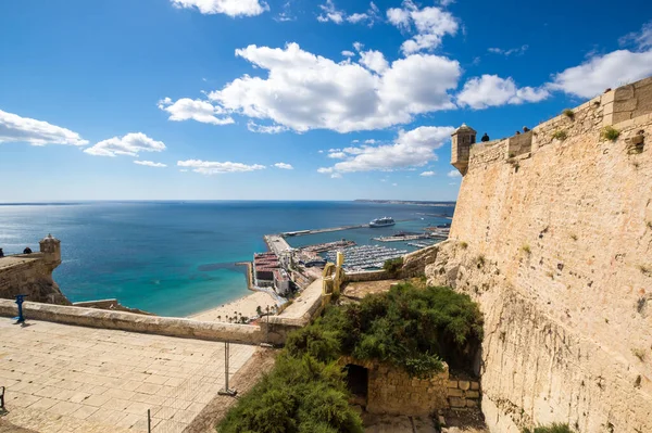 Vista Panorâmica Alicante Castelo Santa Barbara Espanha — Fotografia de Stock