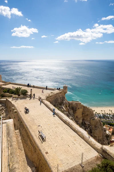 Spanya Santa Barbara Kalesi Nden Alicante Nin Panoramik Görüntüsü — Stok fotoğraf
