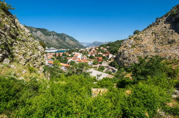 Kotor Körfezi Karadağ Panoraması — Stok fotoğraf