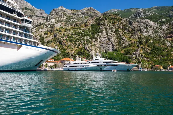 Kotor Montenegro June 2019 View Yachts Bay Kotor Montenegro — Stock Photo, Image