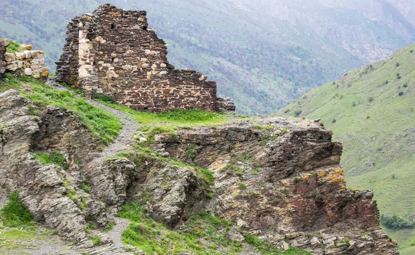 View Ruins Kurtatin Gorge North Ossetia Alania Russia — Stock Photo, Image