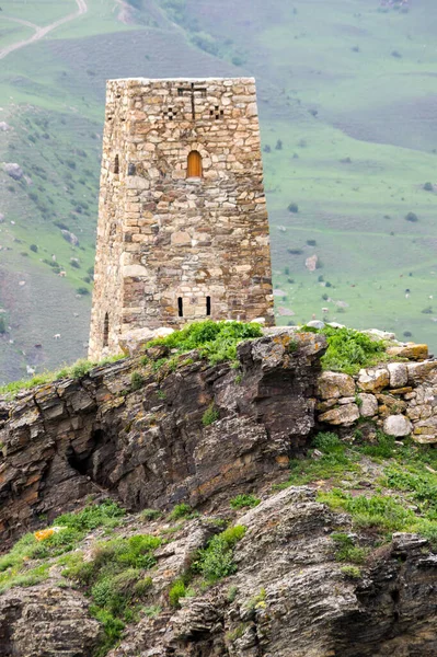Vista Ruinas Desfiladero Kurtatin Osetia Del Norte Alania Rusia — Foto de Stock