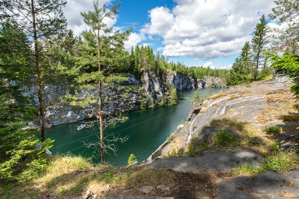 Márvány Kanyon Ruskeala Hegyi Parkban Karelia Oroszország — Stock Fotó