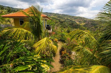 Bali, Endonezya 'daki villa manzarası