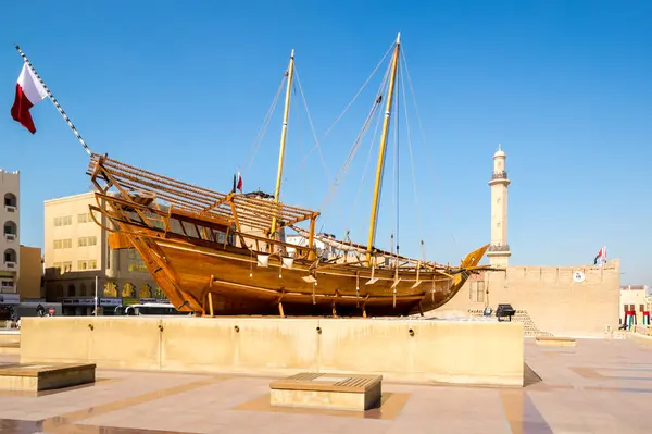 Dubai Emiratos Árabes Unidos Diciembre 2018 Barco Árabe Tradicional Madera —  Fotos de Stock