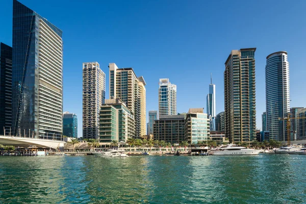 Vista Sobre Arranha Céus Dubai Marina Uma Cidade Canal Artificial — Fotografia de Stock