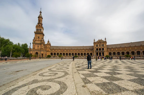 Seville Espanha Abril 2019 Plaza Espana Praça Espanha Inglês Uma — Fotografia de Stock