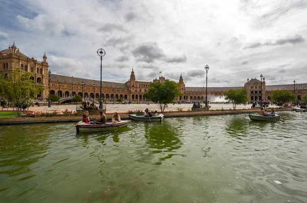 Seville Espanha Abril 2019 Plaza Espana Praça Espanha Inglês Uma — Fotografia de Stock