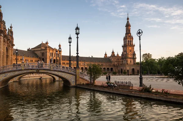 Plaza Espana Praça Espanha Inglês Uma Praça Parque Maria Luisa — Fotografia de Stock