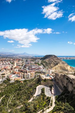 İspanya Santa Barbara Kalesi 'nden Alicante' nin panoramik görüntüsü