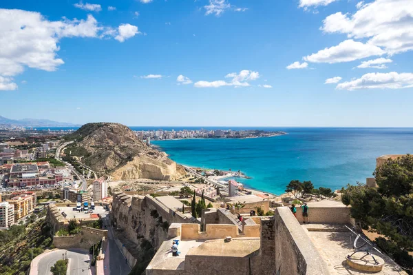 Vista Panoramica Alicante Dal Castello Santa Barbara Spagna — Foto Stock