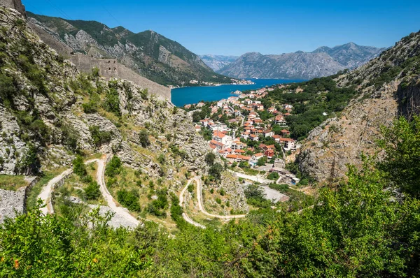 Kotor Körfezi Karadağ Panoraması — Stok fotoğraf