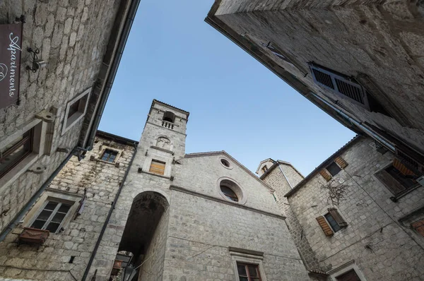 Uitzicht Straat Oude Binnenstad Van Kotor Montenegro — Stockfoto