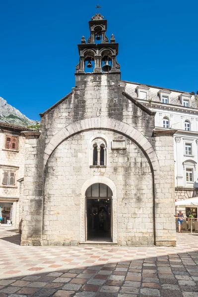 Church Sveti Luka Saint Luke Kotor Square Piazza Greca Montenegro — Stock Photo, Image