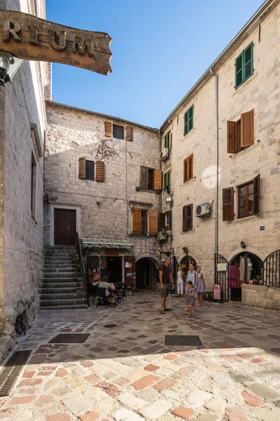 Kotor Montenegro Juni 2019 Zicht Straat Oude Binnenstad Van Kotor — Stockfoto