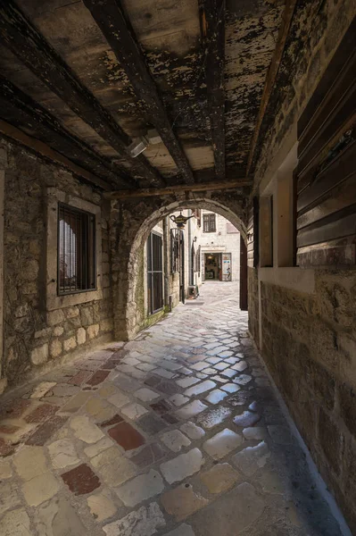 Kotor Montenegro Června 2019 Pohled Ulici Starém Městě Kotoru Černá — Stock fotografie