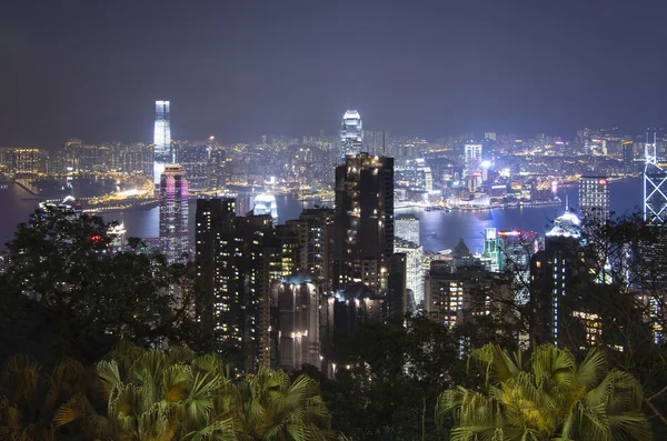 Hong Kong à noite — Fotografia de Stock