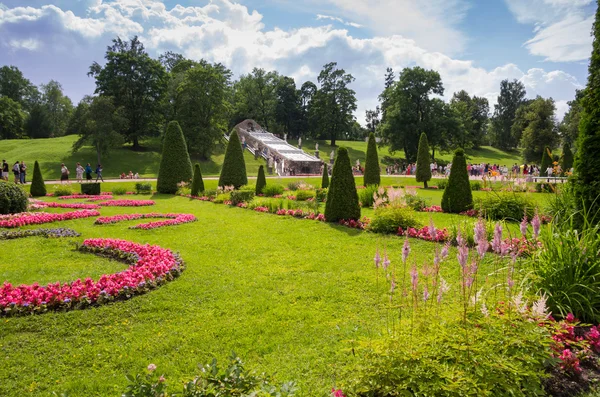 Fontanny w szachach Hill w Petehof — Zdjęcie stockowe