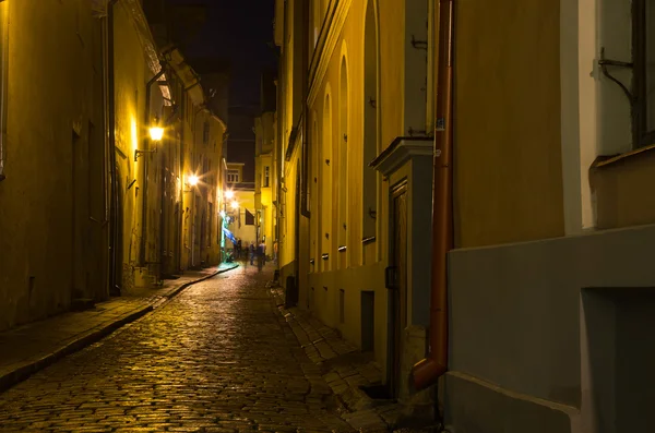 Il vecchio Tallinn nella notte — Foto Stock