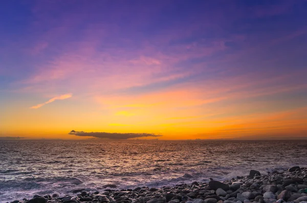 Tramonto sulla costa dell'Oceano Atlantico — Foto Stock