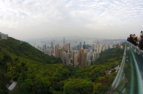 View of modern skyscrapers from Victoria peak — Stock Photo, Image