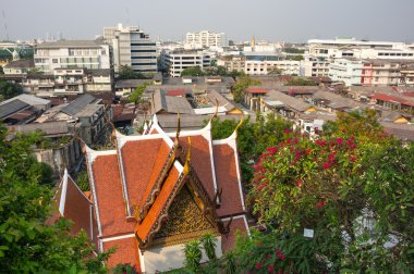 Bangkok ve Wat Saket görünümü