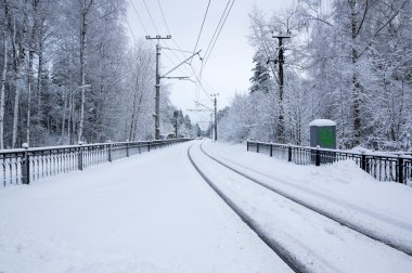 Kışın tren istasyonu