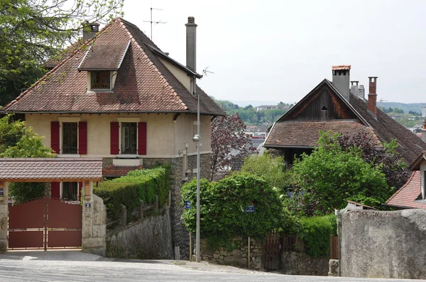 Vista da rua no centro da cidade de Annecy — Fotografia de Stock