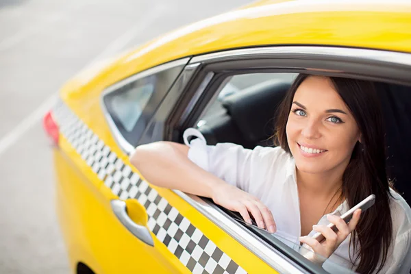 In un taxi — Foto Stock