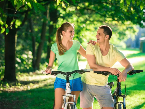 People on bicycles — Stock Photo, Image