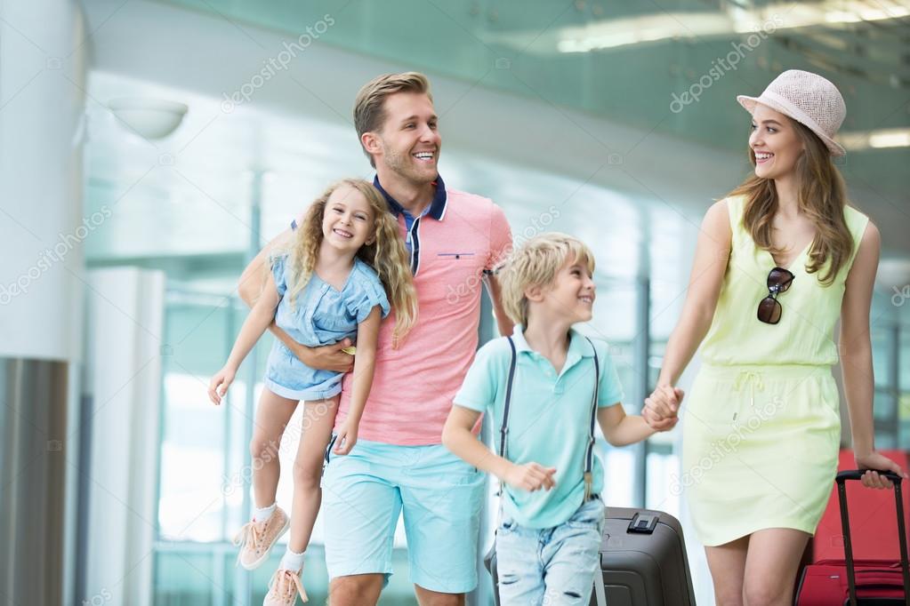 Family with children indoors