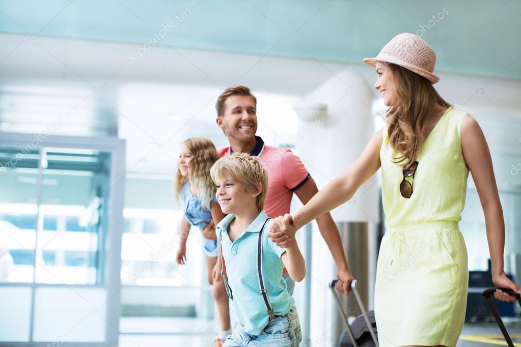 Happy family with children