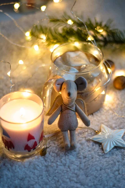 God Jul Och God Jul Dekoration Nytt Vinter Semester Xmas — Stockfoto