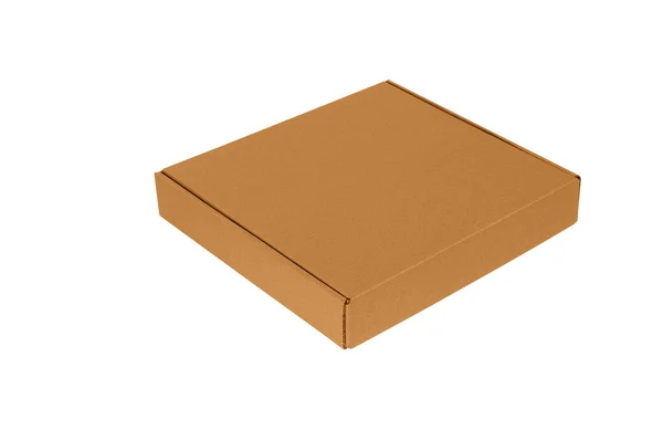 Pizza Karton Geïsoleerd Witte Achtergrond Stockfoto