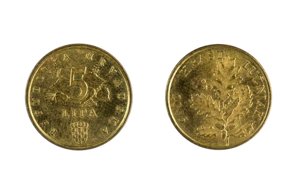 화이트에 크로아티아 동전 — 스톡 사진