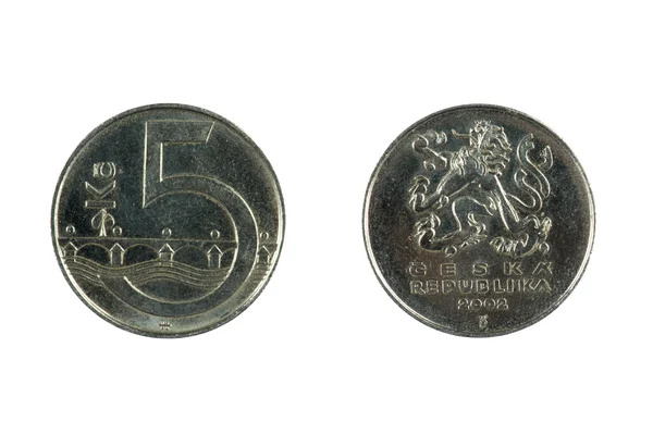 分離されたチェコのコイン — ストック写真