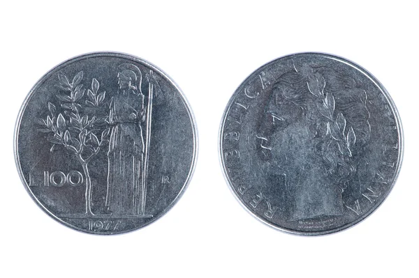 Italy coin on white — Stock Photo, Image