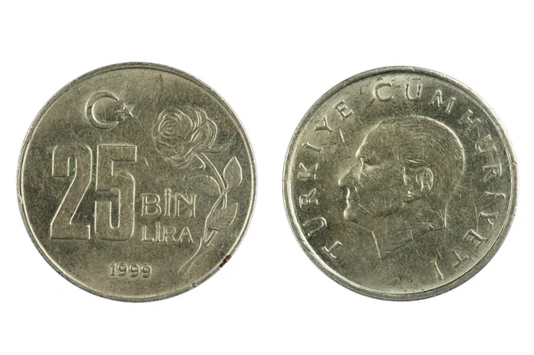 Turkey coin Lira isolated — Stock Photo, Image