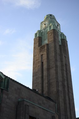 Helsinki, Finlandiya için tren istasyonuna Saat Kulesi