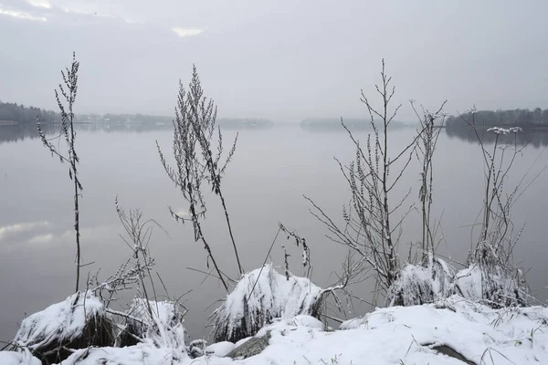 Tuusula Lake Shore Beginning Winter Finland — Stock Photo, Image