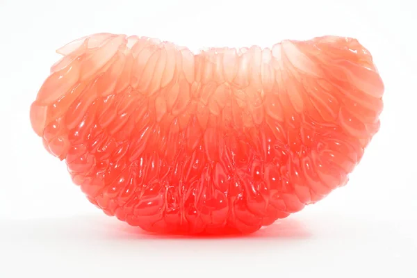 Juicy Red Grapefruit Slice White Background — Stock Photo, Image