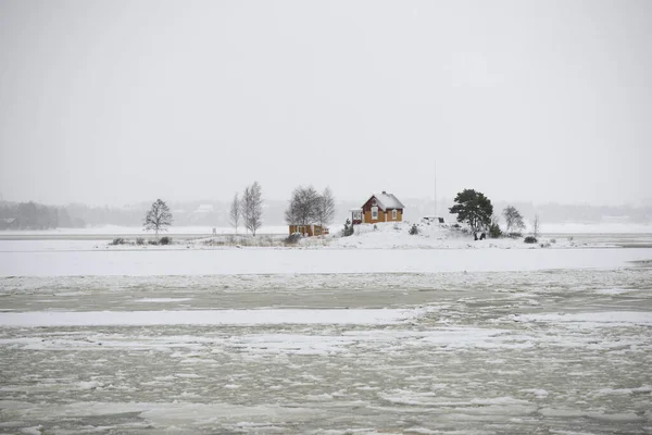 Maison Individuelle Sur Une Petite Île Mer Baltique Finlande — Photo