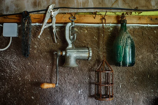 Old things on the wall in the closet: HDR picture — Stok fotoğraf