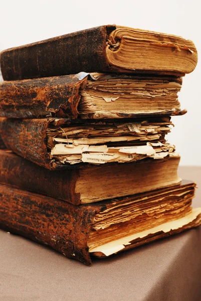 Stack of old tattered books — Stock Photo, Image