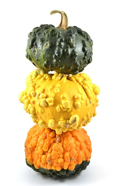 Three pumpkins on each other — Stock Photo, Image