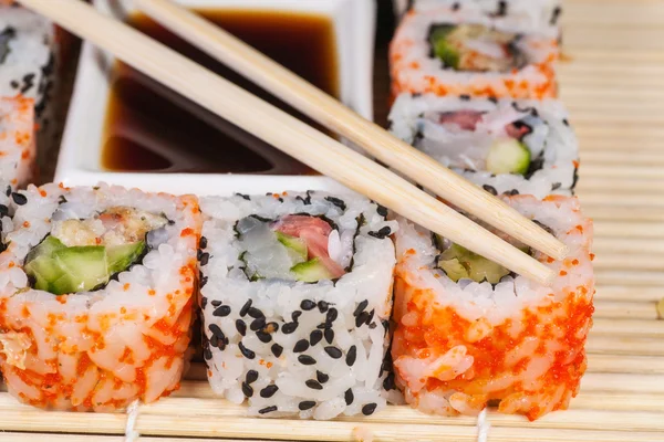 Different types of Sushi in a plate — Stock Photo, Image