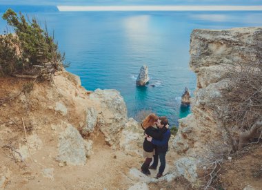 rahatlatıcı, dağ sahil aşık Çift