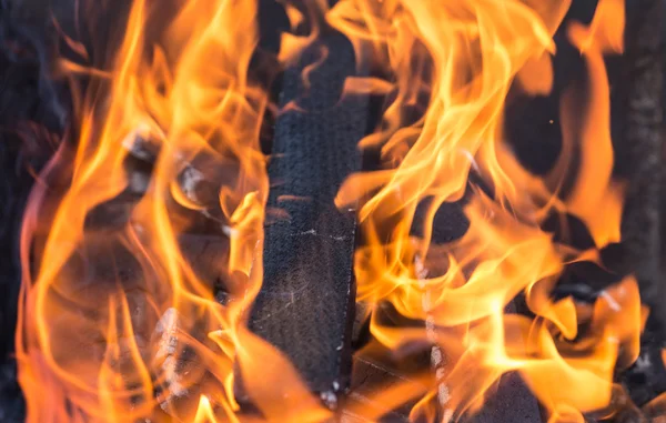 Brûlage du bois dans le feu - arrière-plan — Photo